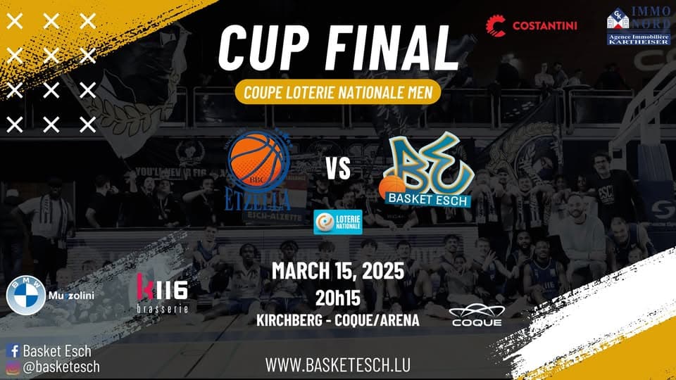National Lottery Cup Final: BBC Etzella Ettelbruck vs. BASKET ESCH