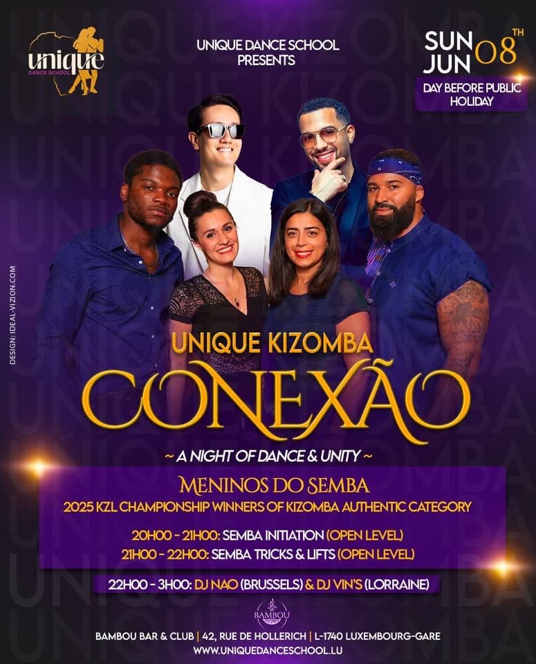 Unique Kizomba Connection | 2 heures d'ateliers avec Meninos do Semba (2025 KZL Champions), avec DJ Nao & DJ Vin's