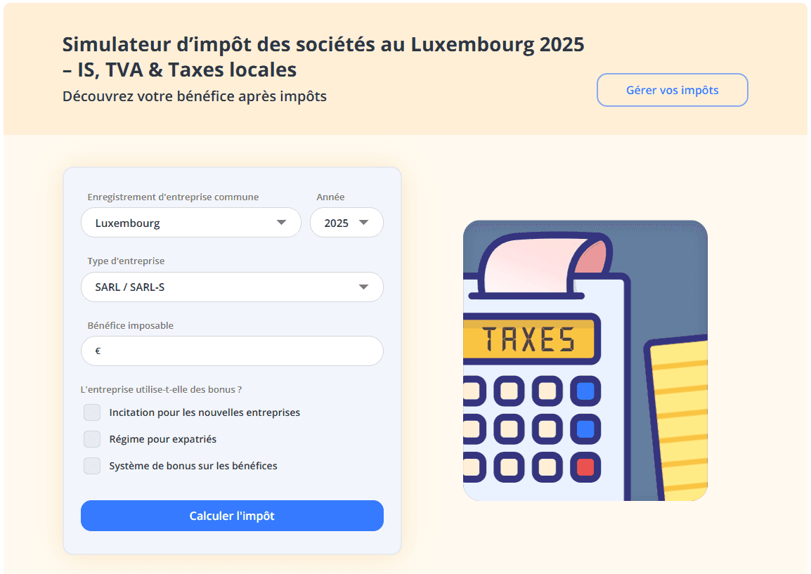 Tax calculator in Luxembourg