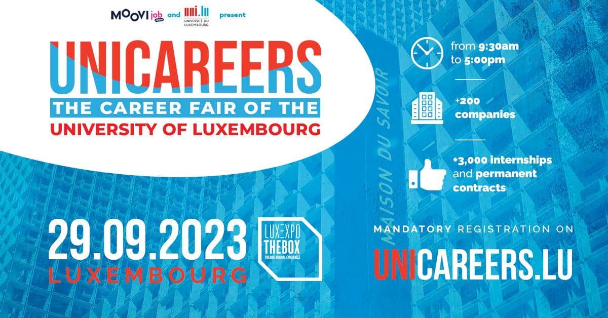 Unicareers Luxembourg's recruitment fair will take place on September 29th