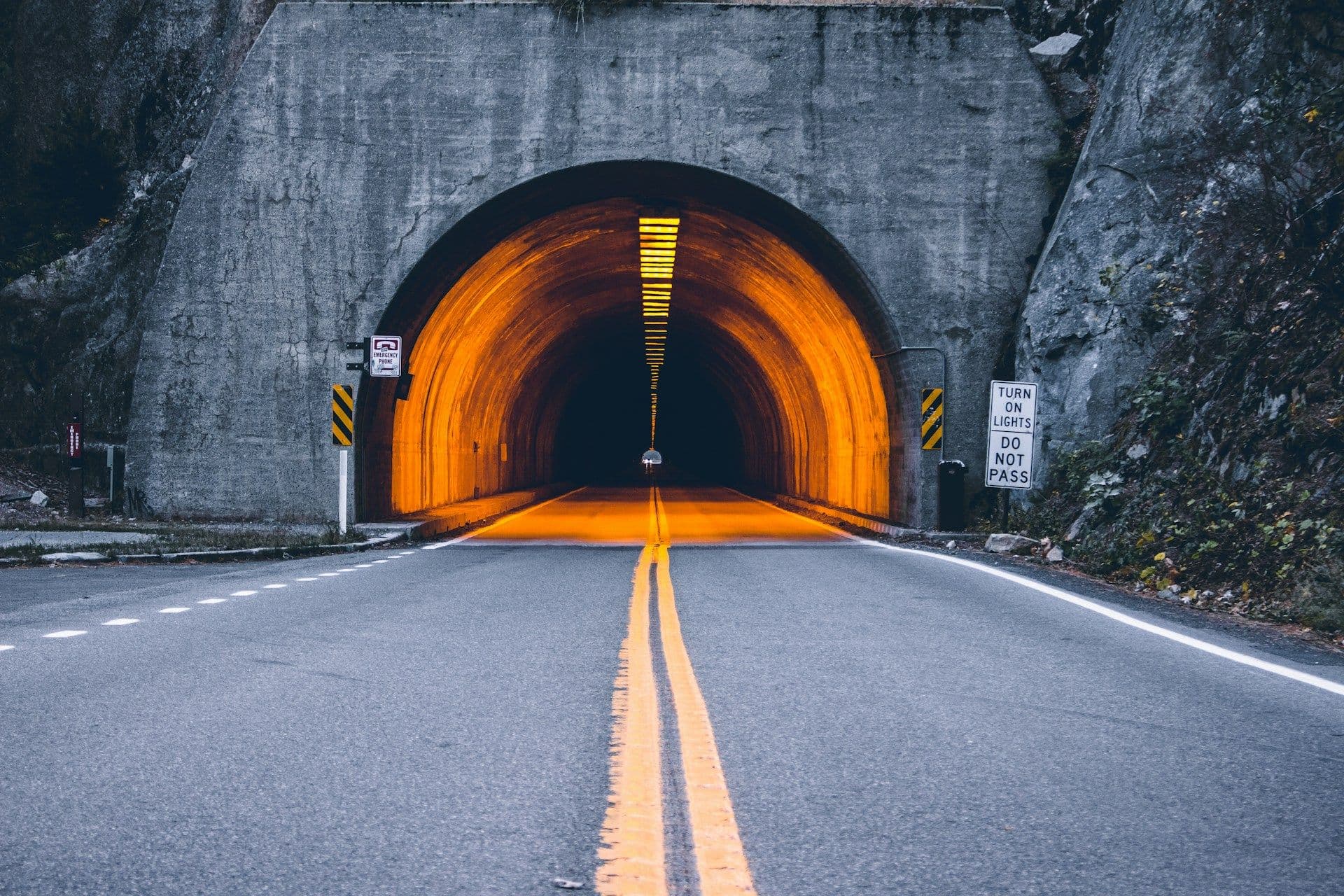 Road works in Biff tunnel