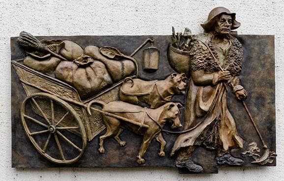 Bronze bas-relief in memory of the Lakerten, source: Ville de Luxembourg