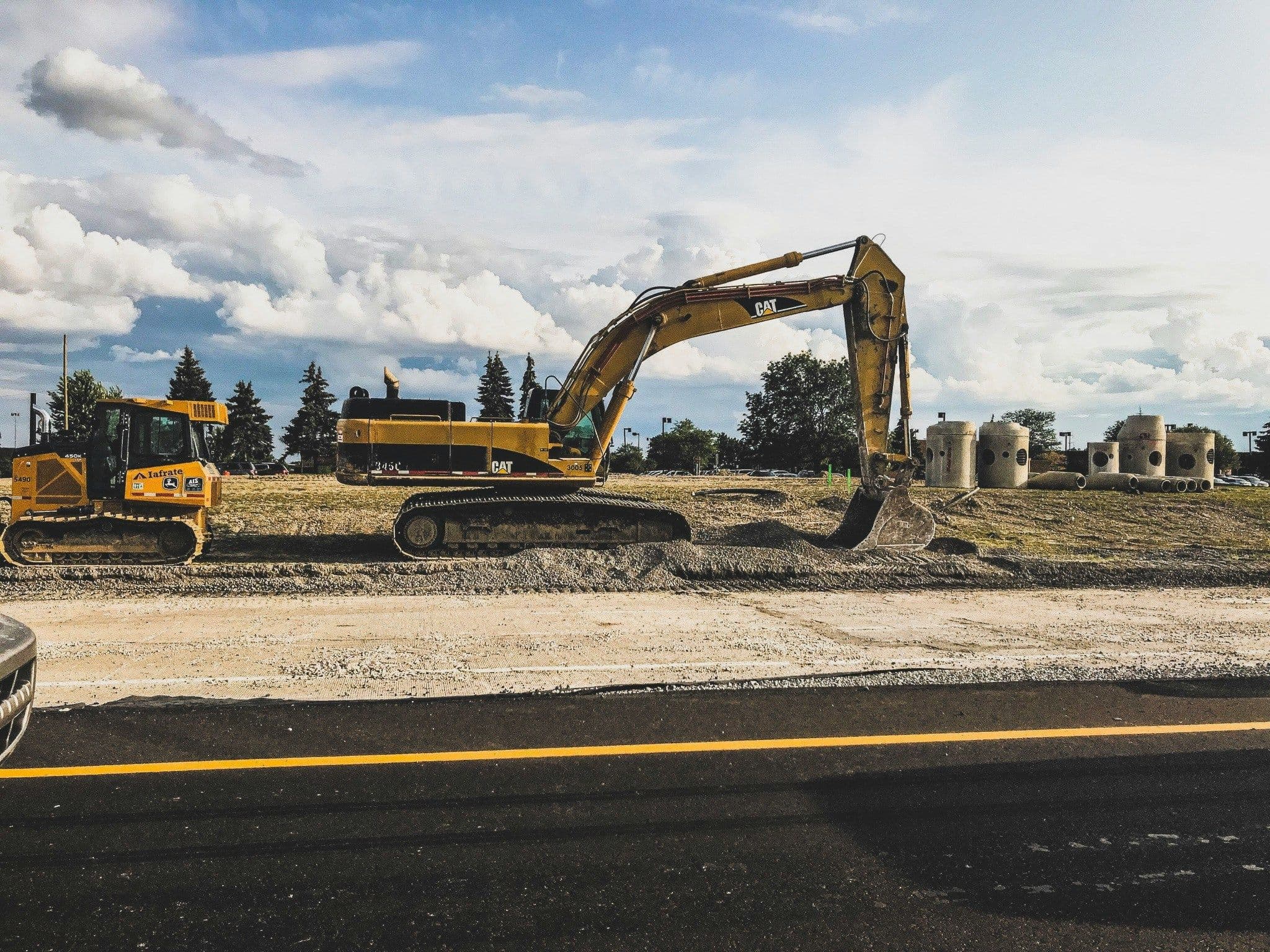 Road repair in Luxembourg