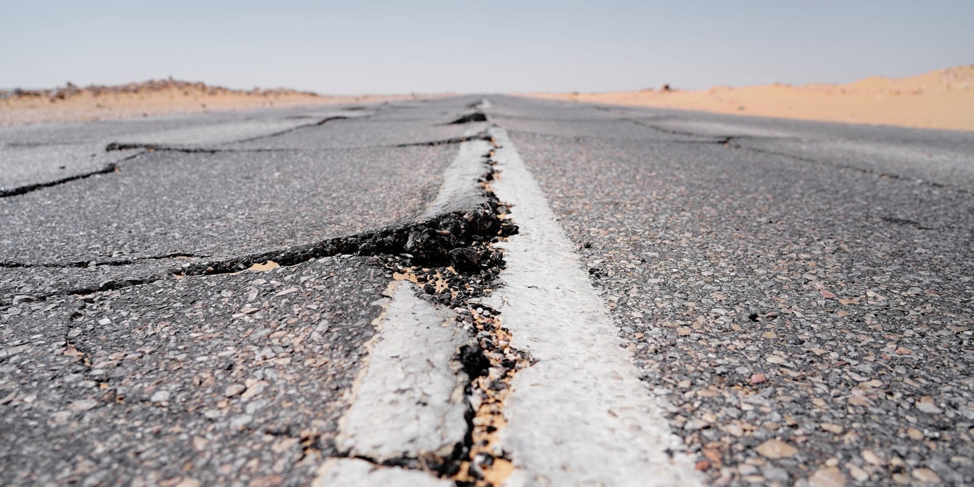 Damaged road in Luxembourg