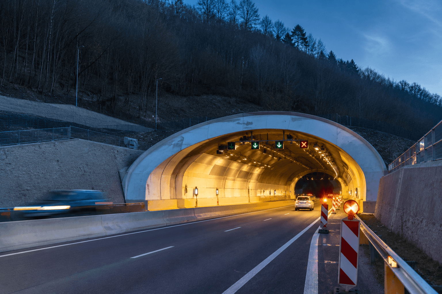 Night-time road closures will be introduced on the A7 motorway due to works in the Grouft Tunnel