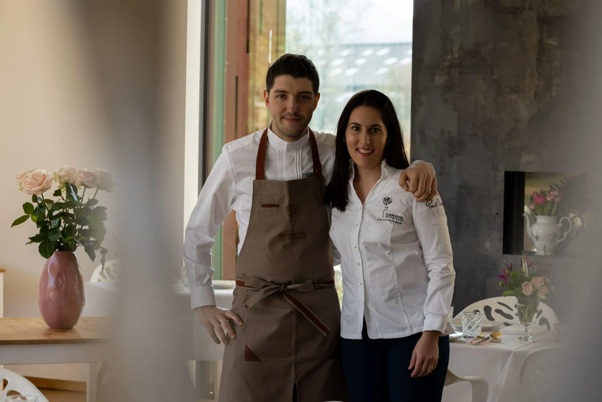 Caroline Asch and Valérien Pradé, chefs of the restaurant. Photo from Eden Rose website.