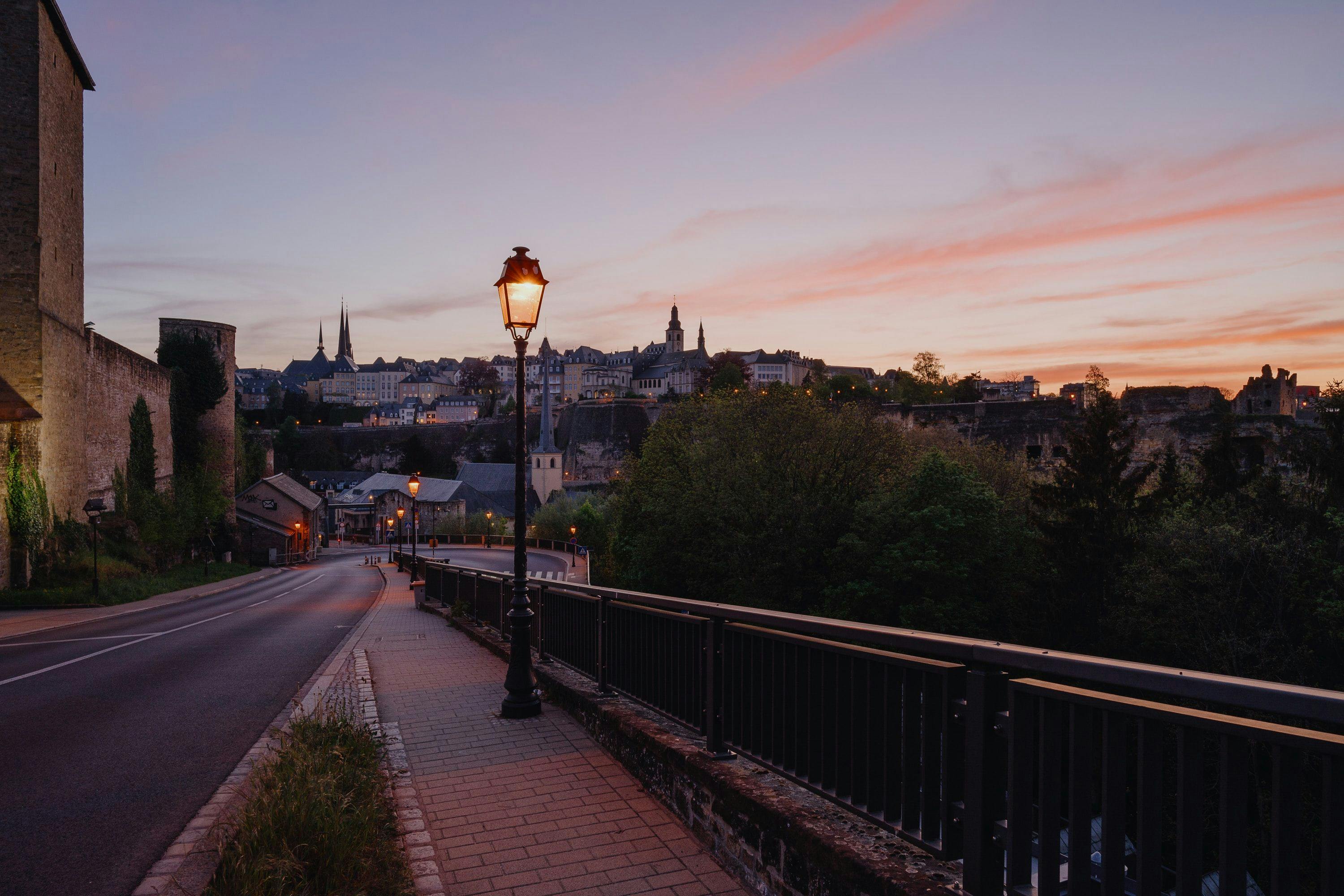Panorama of evening Luxembourg