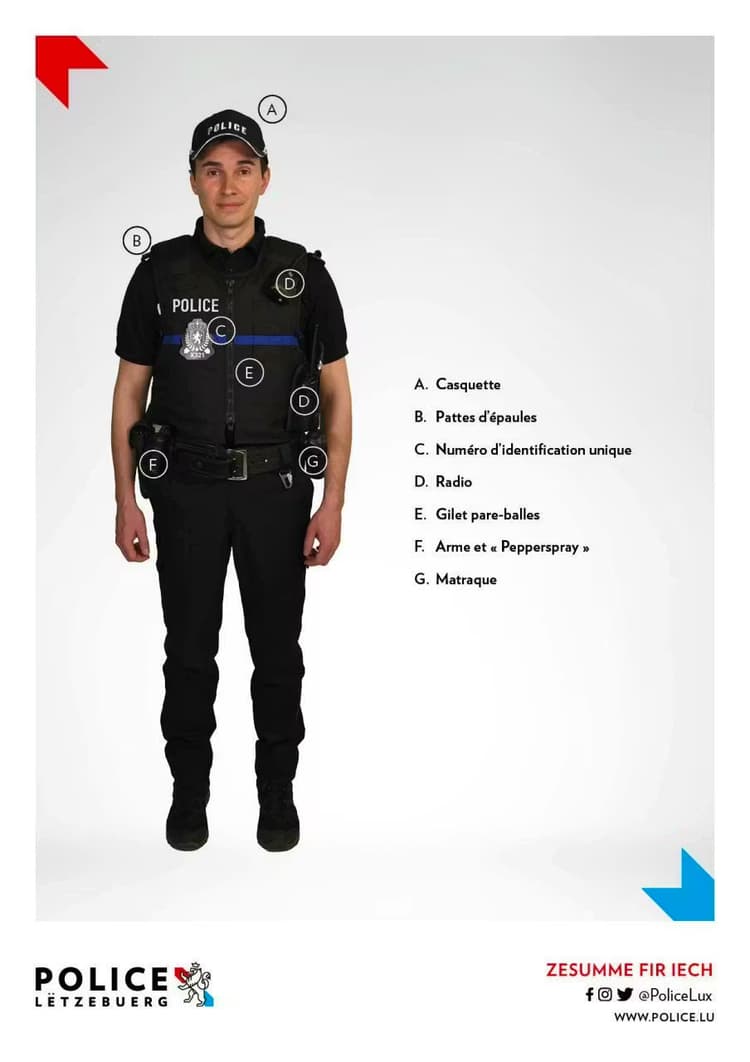 Polizeiuniform in Luxemburg