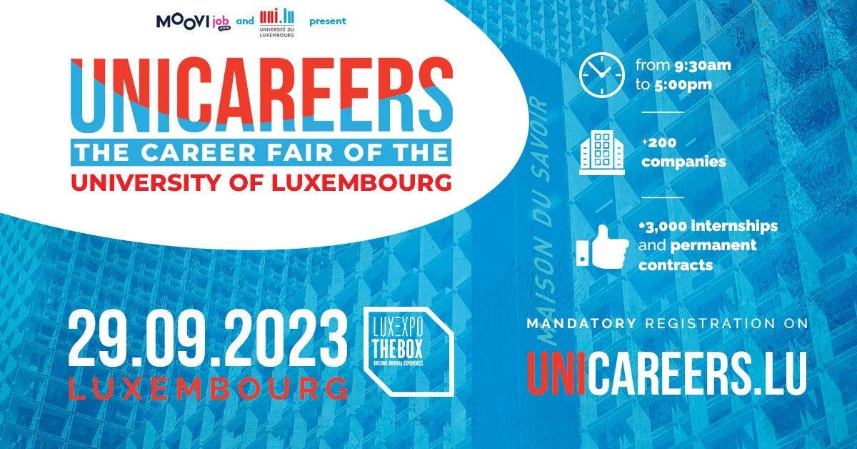 Unicareers Luxembourg's recruitment fair will take place on September 29th